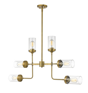 Calliope 6 Light Pendant in Foundry Brass Finish
