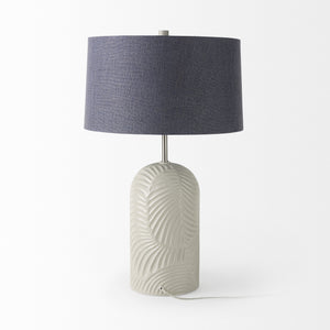 Quinn 19.0L x 19.0W x 24.6H Beige Base W/Navy Fabric Shade Table Lamp