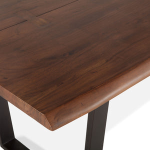 Loft 72-Inch Acacia Wood Dining Table in Dark Walnut Finish