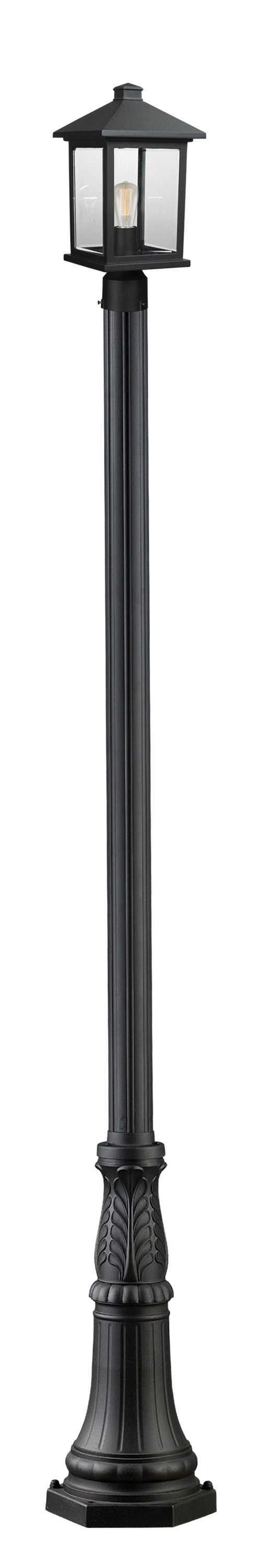 Portland 1 Light Outdoor Post Light in Black Finish