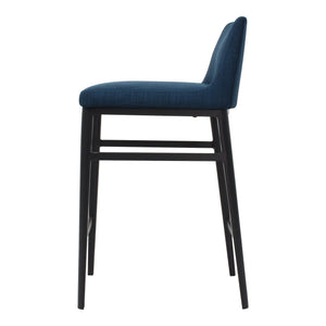 Baron Counter Stool with Low Back in Blue
