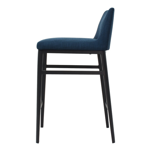 Baron Counter Stool with Low Back in Blue