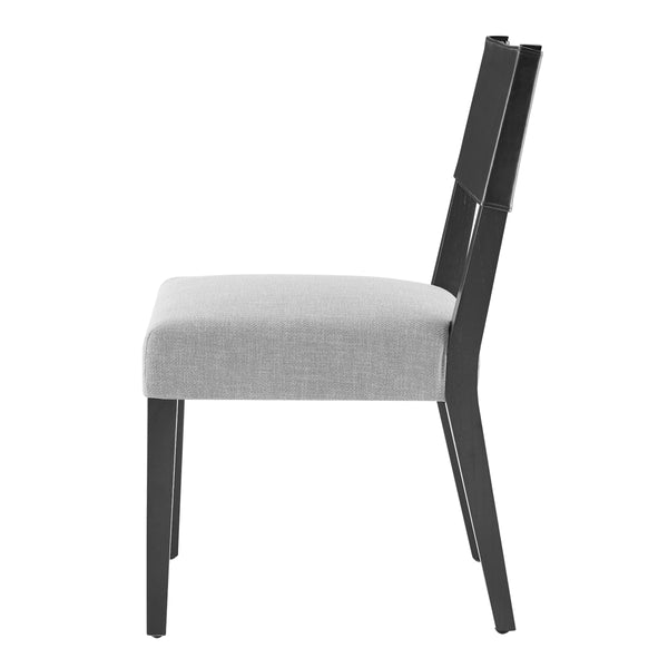 Kylo PU/ Fabric Dining Side Chair, Borneo Black/Meridien Gray