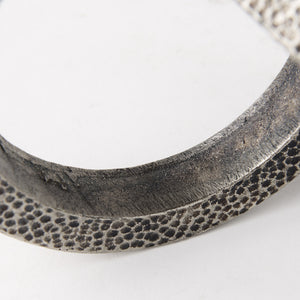 Rafiki Two Blackened Silver Hammered Finish Metal Conjoined Circles