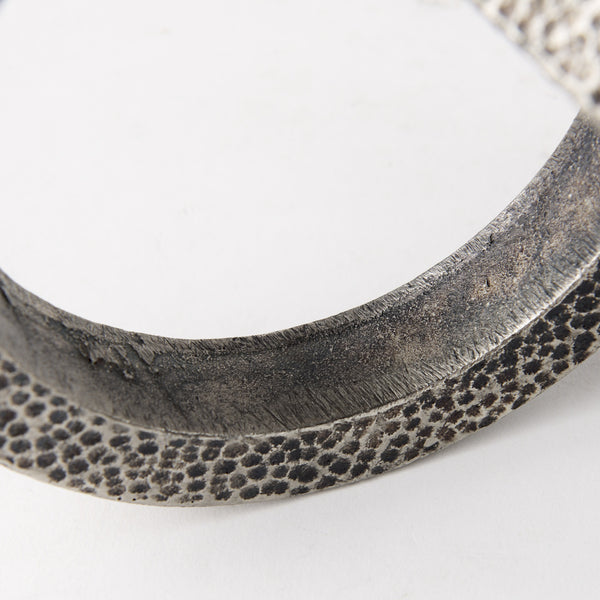 Rafiki Two Blackened Silver Hammered Finish Metal Conjoined Circles