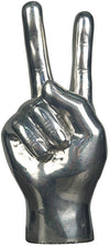 Peace Sign Metal Alloy Sculpture in Silver Finish