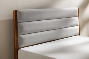 Mercury Upholstered Queen Platform Bed, Amber