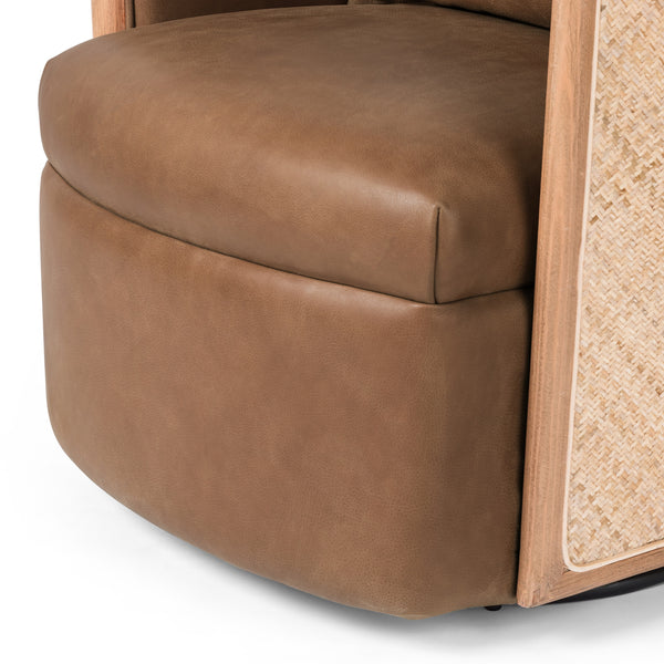 Newbury Swivel Chair In Palermo Cognac