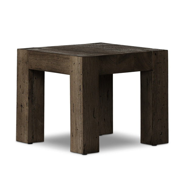 Abaso End Table - Ebony Rustic Wormwood Oak