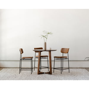 Moe's Sailor Counter Stool Brown with Leather Seat