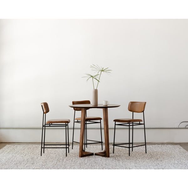 Moe's Sailor Counter Stool Brown with Leather Seat