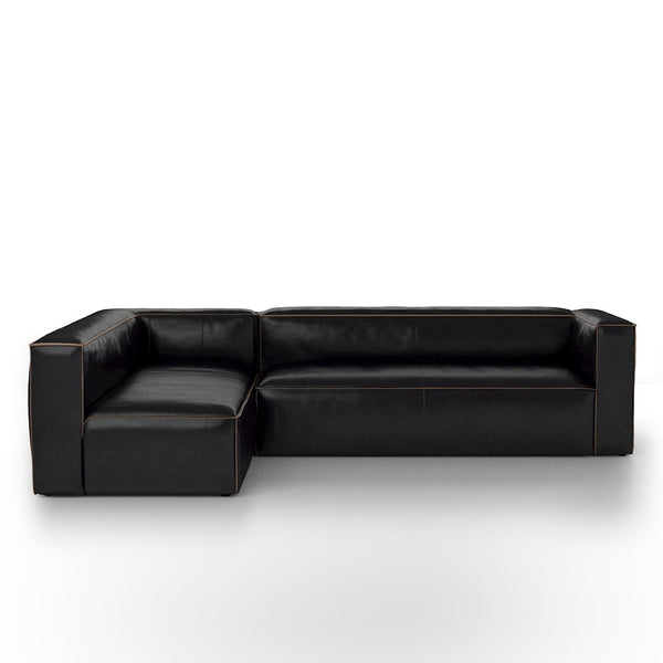 NOLITA 2-PIECE SECTIONAL-RIDER BLACK