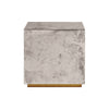 REVERSE ANTIQUE MIRROR COCKTAIL CUBE W. SILVER LEAF BASE