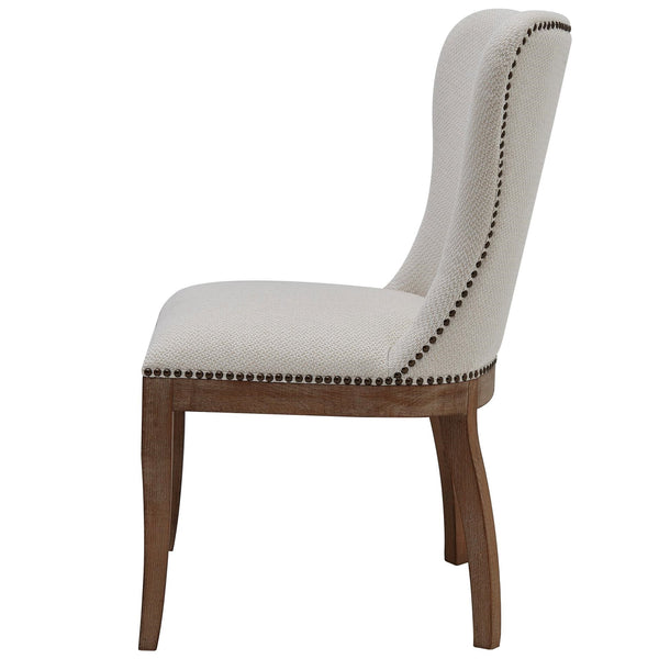 Dorsey Fabric Chair Drift Wood Legs In Cardiff Cream 