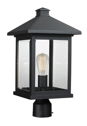 Portland 1 Light Post Mount Light in Black Finish