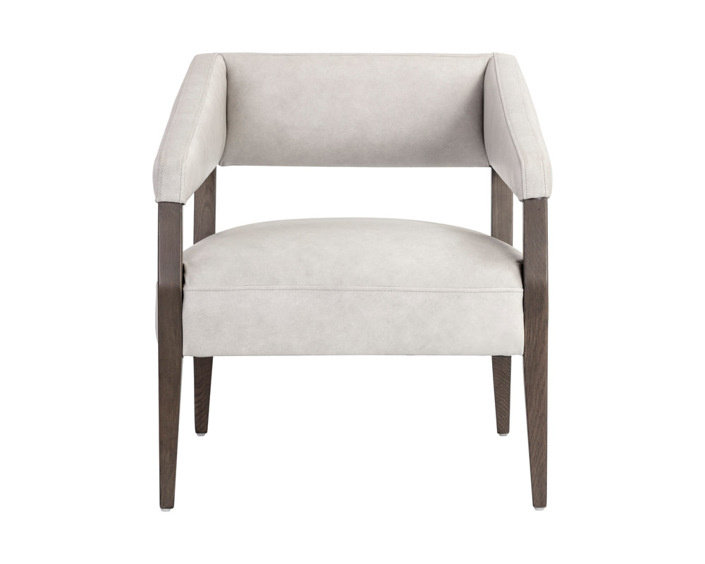 CARLYLE LOUNGE CHAIR - SALOON LIGHT GREY LEATHER