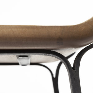 Conan 25" Seat Height Brown Wood Seat Black Metal Frame Counter Stool