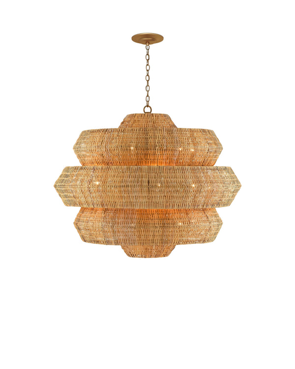 Antibes Grande Chandelier In Khaki & Natural