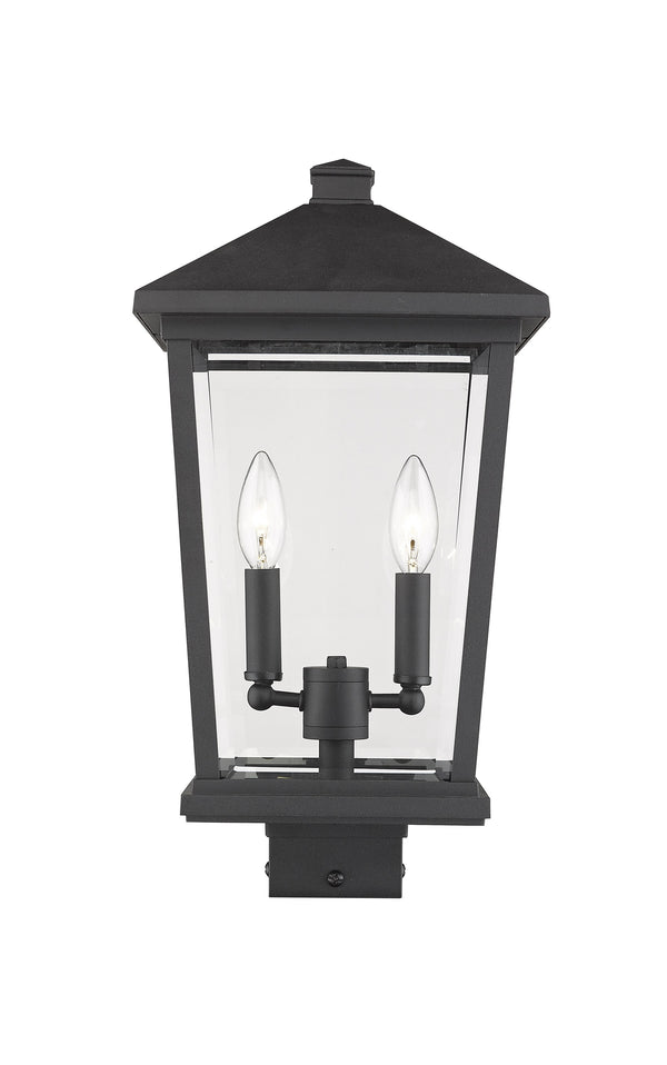 Beacon 2 Light Outdoor Post Mount Fixture in Black Finish