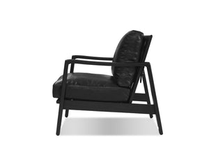 CRAFTSMAN Occasional Chair in matte black frame/black leather
