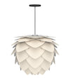Aluvia Medium Hardwired Pendant in Pearl with Black Cord