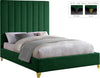 Glenda Full Bed In Green Velvet