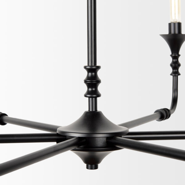 Gabriel Large Matte Black Chandelier