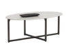 Kiara Coffee Table - Gunmetal - White Marble