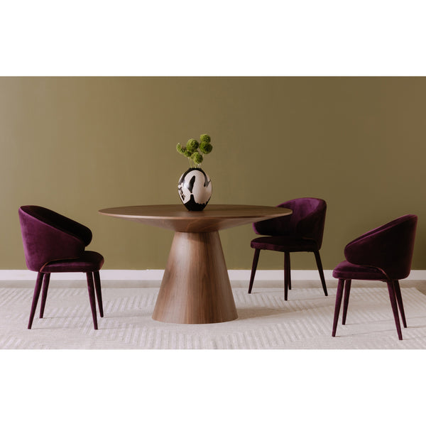Moe's Otago Round Dining Table 54" Walnut Brown