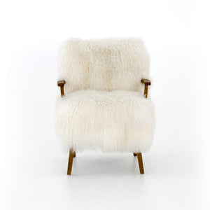 Ashland Armchair-Mongolia Cream Fur