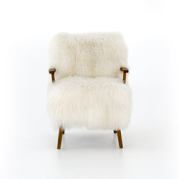 Ashland Armchair-Mongolia Cream Fur