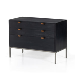 Trey Large Nightstand In Black Wash Poplar