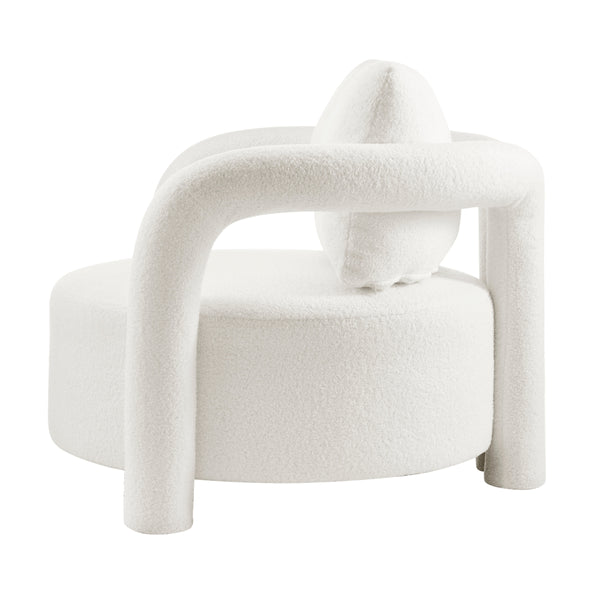 Maisie Faux Shearling Accent Arm Chair, Wilmont White