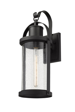 Roundhouse 1 Light Outdoor Wall Sconce in Black Finish