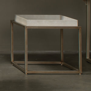 Jax Faux Shagreen Square Side Table