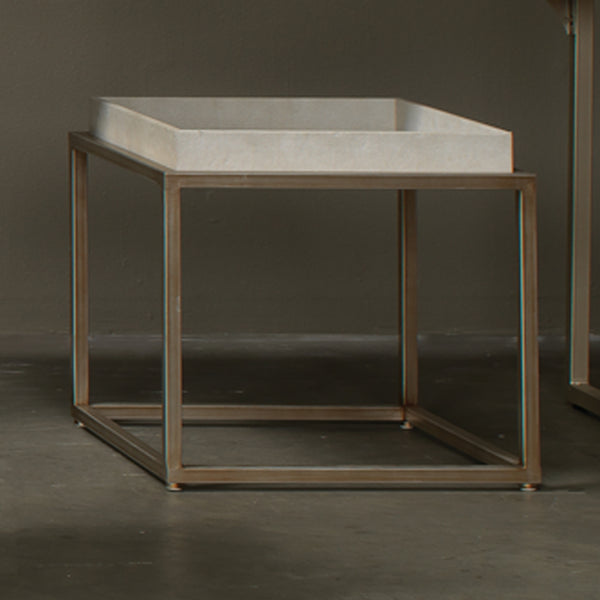 Jax Faux Shagreen Square Side Table