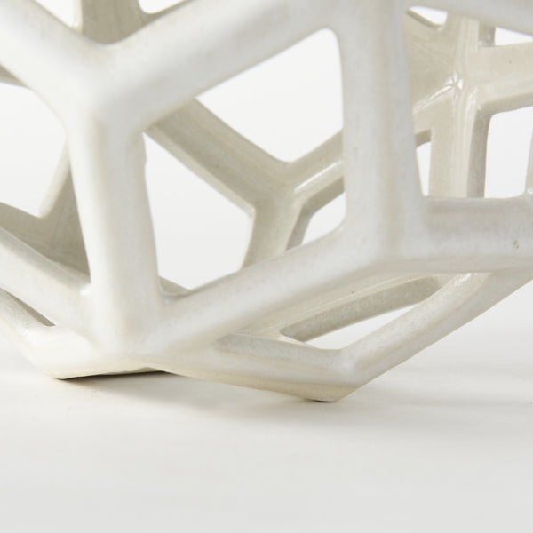 Geom 7.1L x 7.1W x 7.1H White Ceramic Geometric  Object