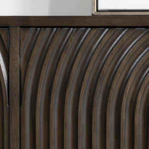 Colson Solid Wood 4Dr Cabinet - Dark Brown