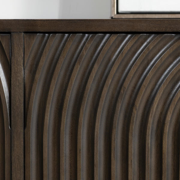 Colson Solid Wood 4Dr Cabinet - Dark Brown