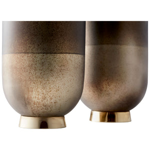 Small Pemberton Vase in Black Onyx and Champagne
