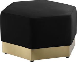 Dianna Ottoman In Black Velvet