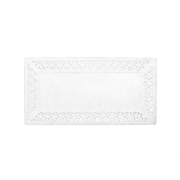 Jali Carved Marble Tray