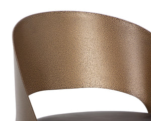 DEZIRAE BARSTOOL - ANTIQUE BRASS - CHARCOAL BLACK LEATHER