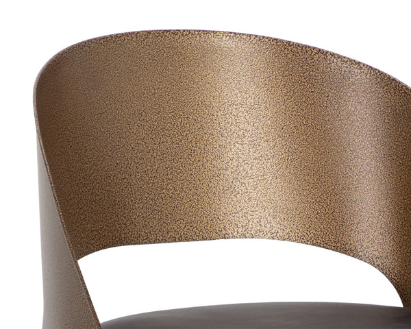 DEZIRAE BARSTOOL - ANTIQUE BRASS - CHARCOAL BLACK LEATHER