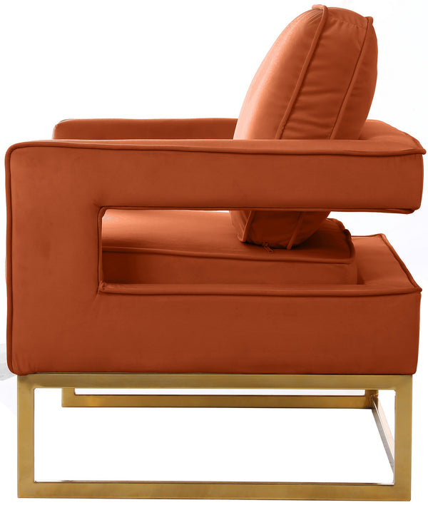 Alfonso Accent Chair In Cognac Velvet