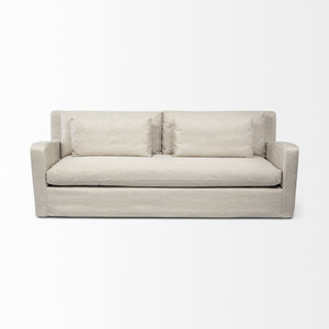 Denly II 92.5 X 38.25 X 34.5  Beige Slipcover Three Seater Sofa