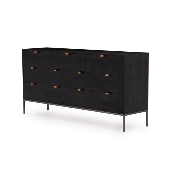 Trey 7 Drawer Dresser - Black Wash Poplar