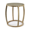 Hubbard I 22L x 22W Light Brown Wood Round Top W/Glass Accent Table