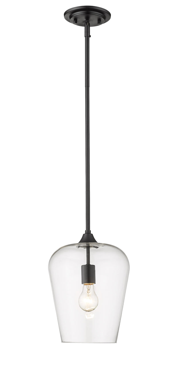 Joliet 1 Light Pendant in Matte Black Finish