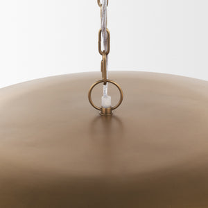 Sanne Antiqued Gold Metal w/ Silver Foil Wide Pendant Light
